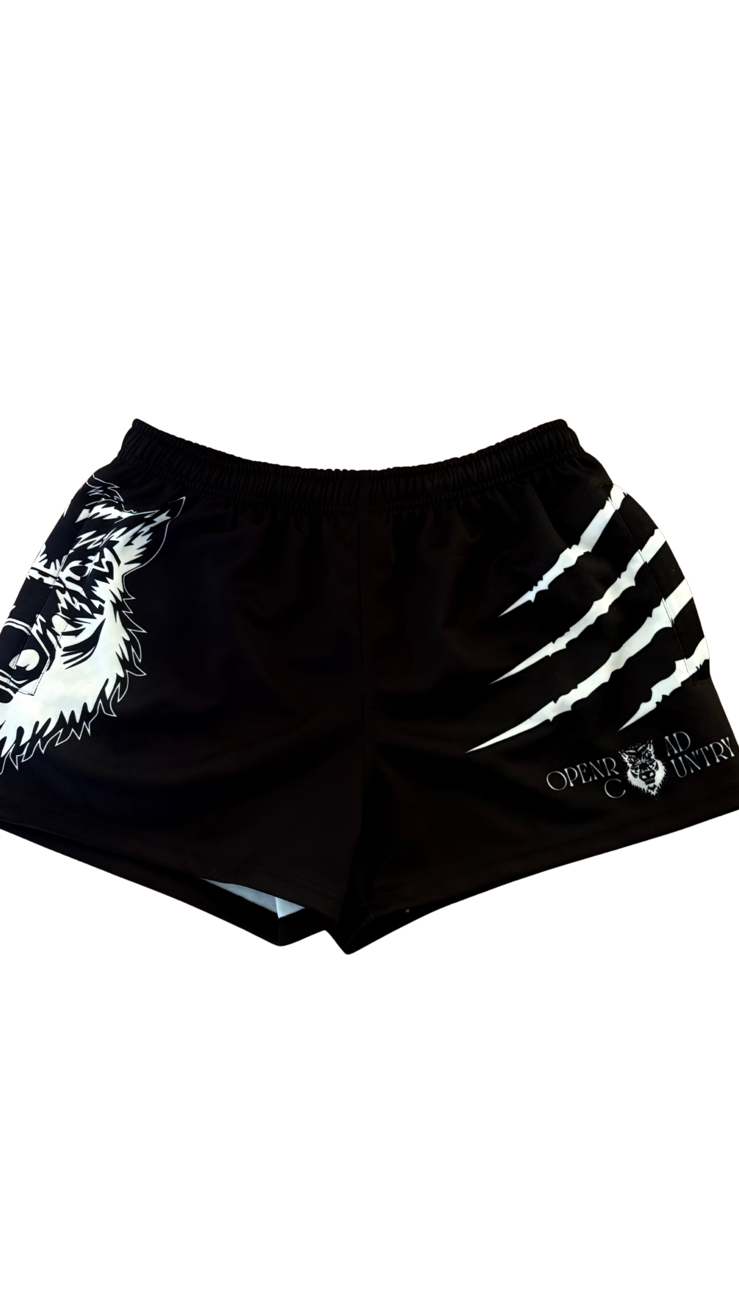 Footy shorts with zipper pockets